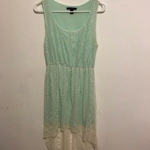Mint hi low lace dress
